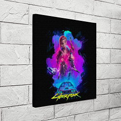 Холст квадратный Cyberpunk 2077, цвет: 3D-принт — фото 2
