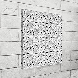 Холст квадратный Черепа черно-белые, цвет: 3D-принт — фото 2