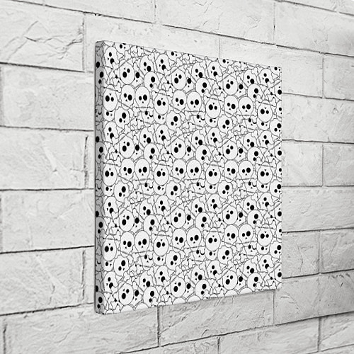 Картина квадратная Черепа черно-белые / 3D-принт – фото 3