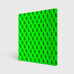 Холст квадратный Эл паттерн зеленый, цвет: 3D-принт