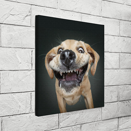 Картина квадратная Улыбающаяся Собака / 3D-принт – фото 3