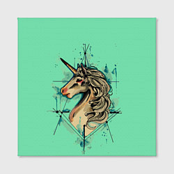 Холст квадратный Единорог акварель, цвет: 3D-принт — фото 2