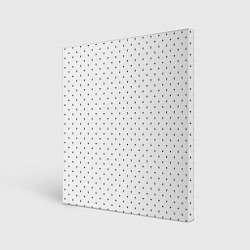 Холст квадратный Сердечки черные на белом, цвет: 3D-принт