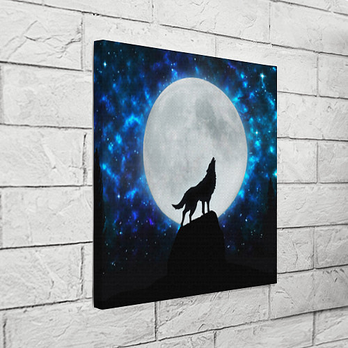 Картина квадратная Волк воющий на луну / 3D-принт – фото 3