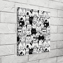 Холст квадратный Котики, цвет: 3D-принт — фото 2