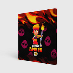 Холст квадратный BRAWL STARS AMBER, цвет: 3D-принт