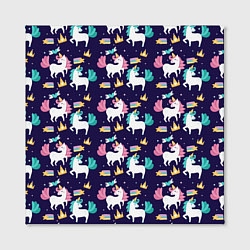 Холст квадратный Unicorn pattern, цвет: 3D-принт — фото 2