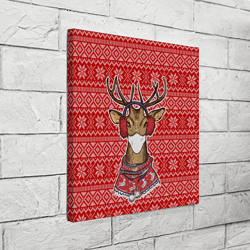 Картина квадратная Deer in a medical mask / 3D-принт – фото 3