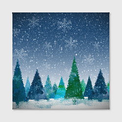 Холст квадратный Снежинки в лесу, цвет: 3D-принт — фото 2