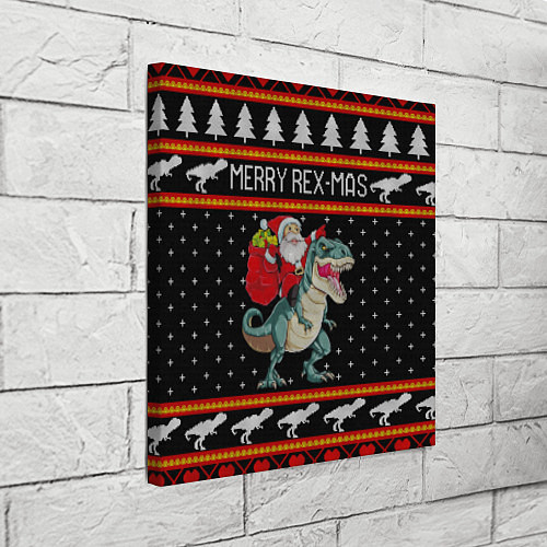 Картина квадратная Merry Rex-mas / 3D-принт – фото 3