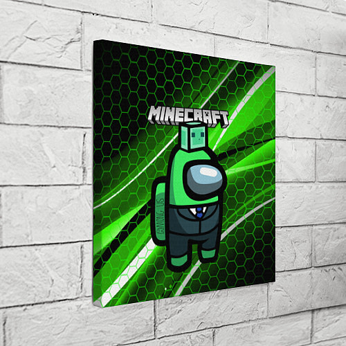 Картина квадратная Among Us х Minecraft Z / 3D-принт – фото 3