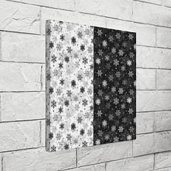 Холст квадратный Чёрно-Белые Снежинки, цвет: 3D-принт — фото 2