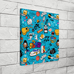 Холст квадратный Детское граффити, цвет: 3D-принт — фото 2