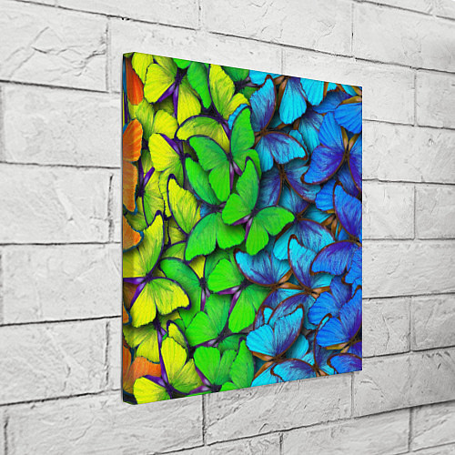 Картина квадратная Радужные бабочки / 3D-принт – фото 3