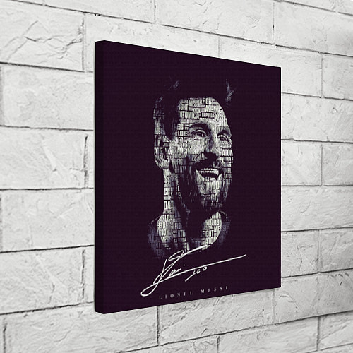 Картина квадратная Лионель месси с автографом / 3D-принт – фото 3