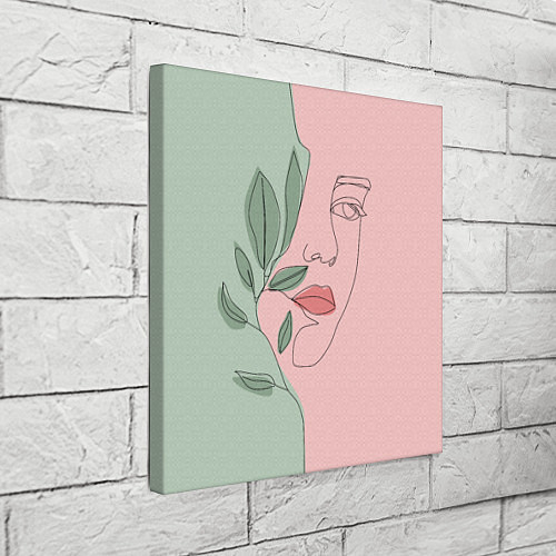 Картина квадратная Девушка с листьями / 3D-принт – фото 3