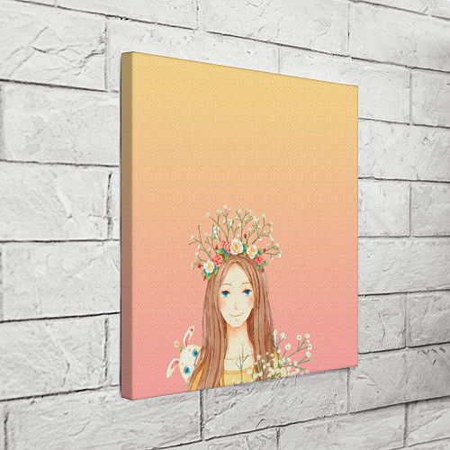 Картина квадратная Девочка и кролик / 3D-принт – фото 3