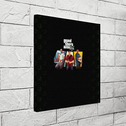 Холст квадратный Grand Theft Auto V персонажи, цвет: 3D-принт — фото 2