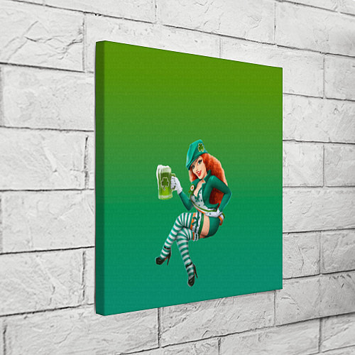 Картина квадратная Девушка вечеринка на Патрика / 3D-принт – фото 3