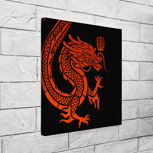 Картина квадратная RED CHINA DRAGON / 3D-принт – фото 3