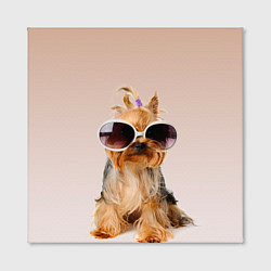 Холст квадратный Собака в очках, цвет: 3D-принт — фото 2