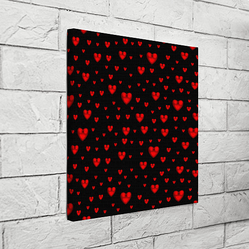 Картина квадратная Красные сердца / 3D-принт – фото 3