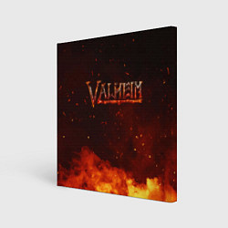 Холст квадратный Valheim огненный лого, цвет: 3D-принт