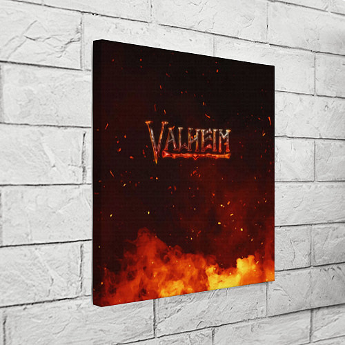 Картина квадратная Valheim огненный лого / 3D-принт – фото 3
