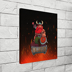 Холст квадратный Valheim викинг в огне, цвет: 3D-принт — фото 2