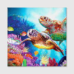 Холст квадратный Морские черепахи, цвет: 3D-принт — фото 2