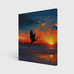 Холст квадратный Прибрежный закат, цвет: 3D-принт