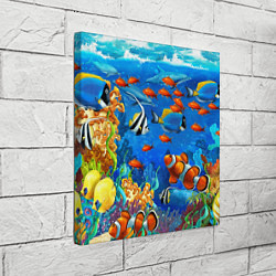 Холст квадратный Коралловые рыбки, цвет: 3D-принт — фото 2