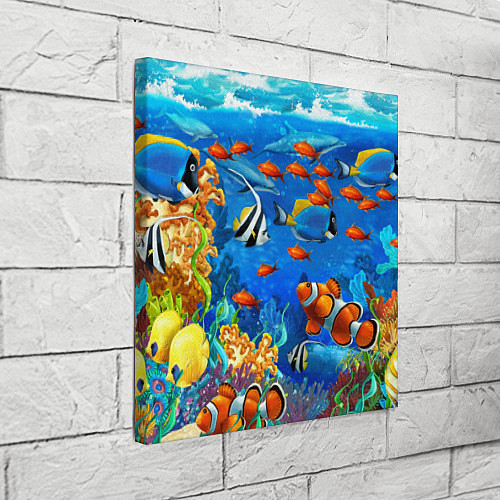 Картина квадратная Коралловые рыбки / 3D-принт – фото 3