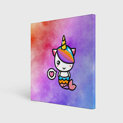 Холст квадратный Русалка Единорог Z, цвет: 3D-принт