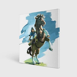 Холст квадратный Линк на коне, цвет: 3D-принт