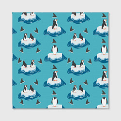 Холст квадратный Пингвины, цвет: 3D-принт — фото 2