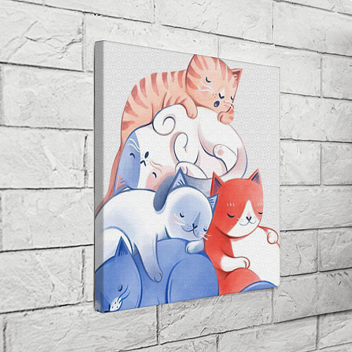 Картина квадратная Стая котиков / 3D-принт – фото 3