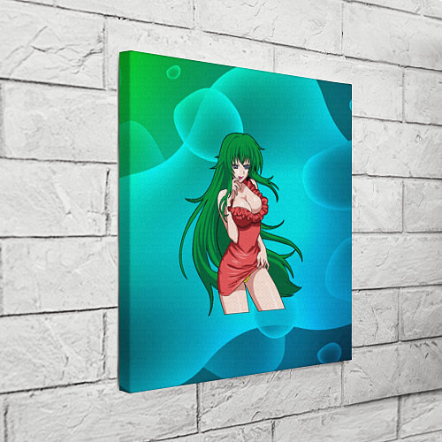 Картина квадратная Девушка зеленые волосы 18 / 3D-принт – фото 3