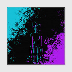 Холст квадратный НЕОНОВЫЙ СИРЕНОГОЛОВЫЙ, цвет: 3D-принт — фото 2