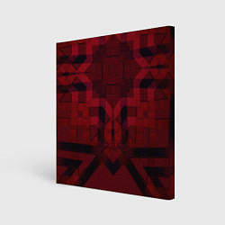 Холст квадратный Темно-красный геометрический, цвет: 3D-принт