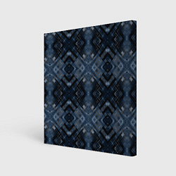 Холст квадратный Темный синий абстрактный узор, цвет: 3D-принт