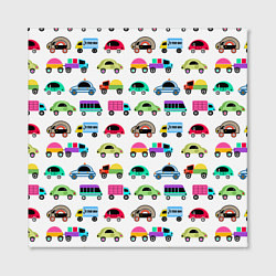Холст квадратный Веселые машинки, цвет: 3D-принт — фото 2