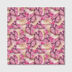 Холст квадратный Розовый тропический узор, цвет: 3D-принт — фото 2