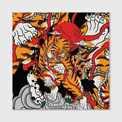 Холст квадратный Самурайский тигр, цвет: 3D-принт — фото 2