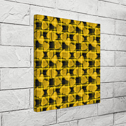 Холст квадратный Желто-черный модный узор, цвет: 3D-принт — фото 2