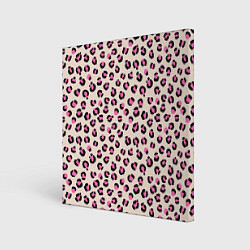 Холст квадратный Леопардовый принт розовый, цвет: 3D-принт