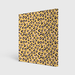 Холст квадратный Желтый леопардовый принт, цвет: 3D-принт