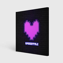 Холст квадратный UNDERTALE PURPLE HEART, цвет: 3D-принт