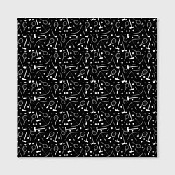 Холст квадратный Черно-белый спортивный узор, цвет: 3D-принт — фото 2