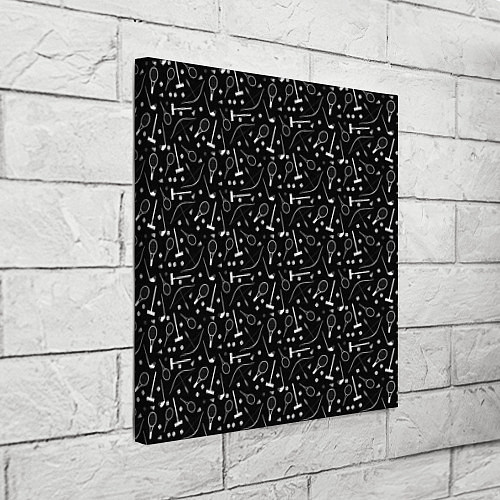 Картина квадратная Черно-белый спортивный узор / 3D-принт – фото 3
